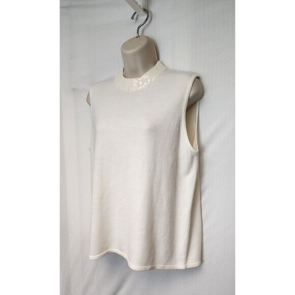 Vintage Designers Originals 2PC Cardigan Sweater  Size Large Color Cream - Picture 4 of 10